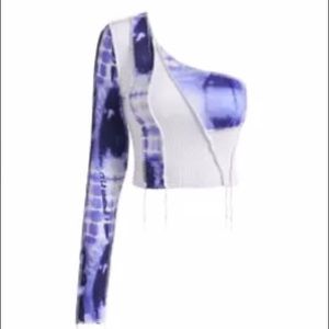 one shoulder tie dye top